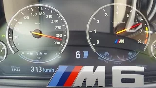 BMW M6 2017 Acceleration COMPETITION PACKAGE 0-313 km/h Top Speed Autobahn Drive Sound