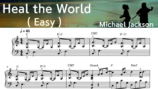 Heal the World /  Easy Piano sheet music/  Michael Jackson /by  SangHeart Play