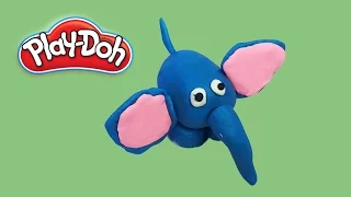 Play Doh Blue Elephant - How to make a Play Doh Elephant step by step -  PlayWithMe#99