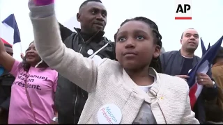 Macron supporters celebrate as poll shows win