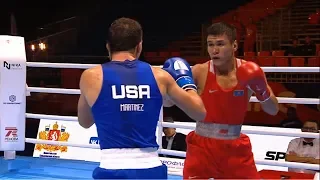 Round of 16 (75kg)  KULAKHMET Tursynbay (KAZ) vs MARTINEZ Javier (USA) /AIBA World 2019