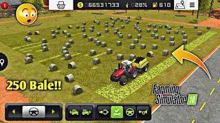 OMG! Making 250+ Round Hay Bales From One Field Only! Farming Simulator 18 On Realme 9