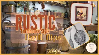 Rustic Antique Style Farmhouse Thrift Flips /Upcycles using DIY paint & IOD Inlays for Wall Decor
