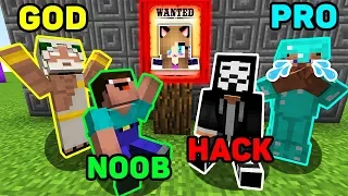 Minecraft - NOOB vs PRO vs HACKER vs GOD : WANTED BEAUTIFUL GIRL Challenge in Minecraft Animation