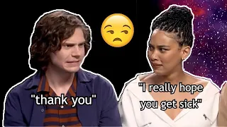 Evan Peters and Alexandra Shipp annoying each other for 3 minutes straight