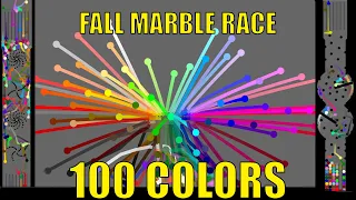 Luck of the Fall Marble Race  - 100 Colors Marble Race in Algodoo  Marble Race King