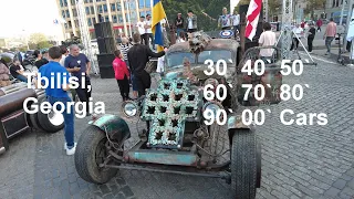 Walking Tour along the Old Cars Exhibition in Tbilisi, Georgia 🇬🇪, October 2023.