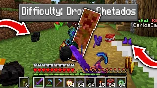 Paso Minecraft pero los MOBS HOSTILES dropean objetos CHETADOS! 😱