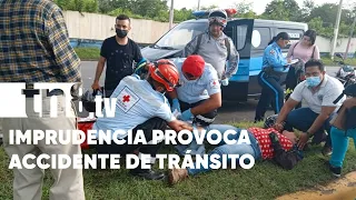 Peatón y motociclistas fracturados en accidente en Carretera Norte, Managua - Nicaragua