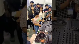 dj girl playing and mixing in palmexpo India #djgirl #palmexpo #pioneer #dj