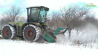 Корчування саду взимку мульчувачами. Поверхневий мульчер Fighter 2600 та ротоватор Hammer-S 2600