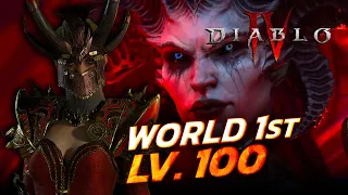 WORLD FIRST LEVEL 100 HARDCORE!  - Diablo IV WF Race