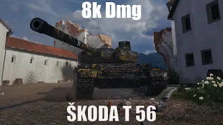Skoda T56 Tank Dominates: 8 Kills, 8000 Damage in World of Tanks!