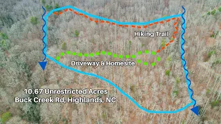 3882 Buck Creek Rd, Highlands, NC 28741 - Unrestricted 10.67 Ac, Privacy, Homesite, View - $149,900