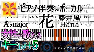 藤井風-花 Vocal&Piano楽譜A♭major（女性キー＋5）弾き語り用に/ピアノ伴奏楽譜