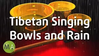 Tibetan Singing Bowls with Rain - 5Hz Theta Meditation with Isochronic Tones