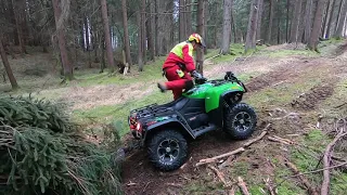 Waldarbeit Fendt, Atv, Quad, Stihl 261, Seilwinde, Eifo Forstgreifer, Brennholz und Fixlängen machen