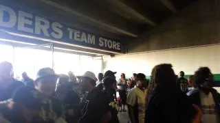 Raiders fans yelling entering stadium