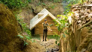 Girl Live Off Grid, Builds Underground Log Cabin to Live in the Wild