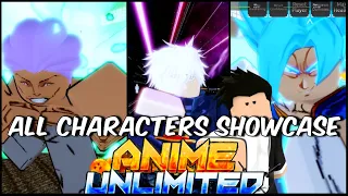 ANIME UNLIMITED ALL CHARACTERS SHOWCASE! [ AU Reborn Battlegrounds game on roblox ]