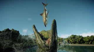 Mosasaurus eats Great White Shark #2 - Jurassic World Evolution 2