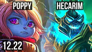 POPPY vs HECARIM (JNG) | 700+ games, 800K mastery, 5/3/10 | KR Master | 12.22