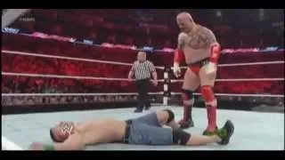 WWE Raw 4/16/12 Extreme Rules Match- John Cena vs Lord Tensai