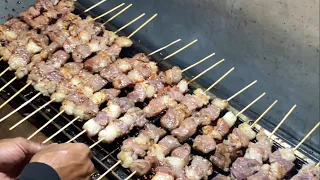 탱탱하고 쫀득! 태국 숯불 소고기 꼬치구이 / Bouncy and chewy! Thai charcoal grilled beef skewers