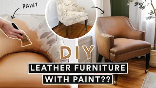 Painting Thrifted Furniture To Look Like Leather?! *It Actually Works!*