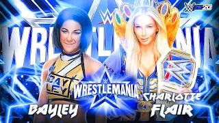 Wwe 2k20 : Charlotte Flair vs Bayley - WrestleMania 38 | Wwe Smackdown Women's Championship 🔥