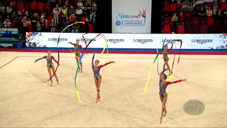 Russian Federation (RUS) - 2019 Rhythmic Junior Worlds, Moscow (RUS) - Qualifications 5 Ribbons