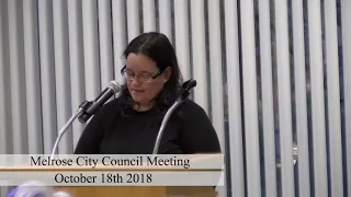 Melrose City Council Meeting 10-18-18