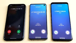 Apple iPhone 11 vs Samsung Galaxy S10 vs Samsung Galaxy S9plus Incoming call & outgoing call