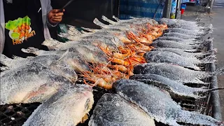 Amazing Charcoal Grilled Fish Process! Grilled Fish Master - Thai Street Food