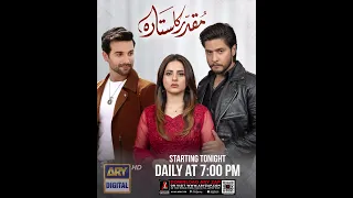 Do not forget to tune into #ARYDigital at 7:00 PM, as #MuqaddarKaSitara's first episode airs Tonight
