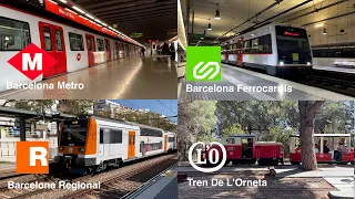 Barcelona Metro, Rodalies, Ferrocarrils & Tren De L'Orneta | March 2023 Compilation | 36 min | 4K