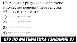 x^2-17x+72≥0 | ОГЭ 2017 | ЗАДАНИЕ 8 | ШКОЛА ПИФАГОРА