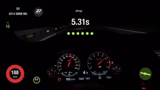 BMW M5 2014 Stage 2 100-200 acceleration dragy