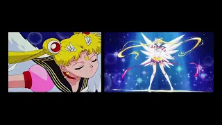 Eternal Sailor Moon Transformation Comparison | Sailor Stars (1996) vs Cosmos (2023)