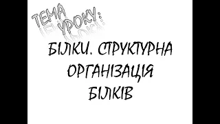 БІЛКИ.  СТРУКТУРНА ОРГАНІЗАЦІЯ БІЛКІВ