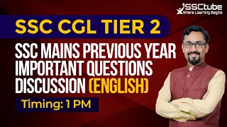 SSC CGL MAINS  | SSC Mains English Previous Year Important Questions Discussion | Sahil Mittal