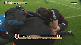 TOP 14 : Toulouse v Racing 92 - La grosse blessure de Yoann Huget qui fait froid dans le dos