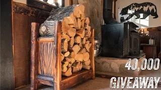 HOW I BUILT A WOOD RACK FOR THE WOOD STOVE & MILESTONE GIVEAWAY