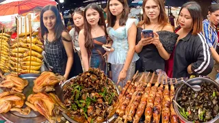 Cambodian Street Food @ Countryside - Delicious Grilled Chicken, Frog, Fish, Crab, Snail & More