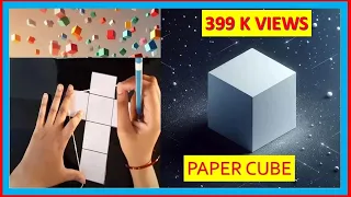 How to make CUBE| 3D shape Cube| 3D SHAPES  |  | 3D SHAPES MODEL | net of cube | küp nasıl yapılır