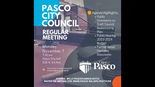 Pasco City Council Regular Meeting, November 7, 2022