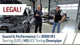 Legal! Sound & Performance für BMW M3 Touring (G81) | HJS ECE Tuning Downpipe