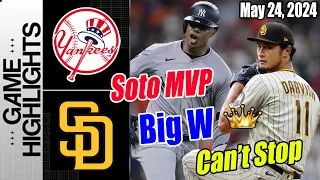 Yankees vs. Padres (05/24/2024) Game Highlights | Amazing Game 🔥 Soto can't be stopped !