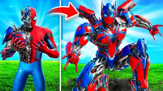 From Spiderman To TRANSFORMER SPIDERMAN In GTA 5!