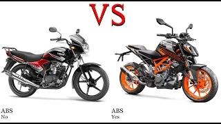 Yamaha YBR 110 vs KTM Duke 125 Test specification comparison